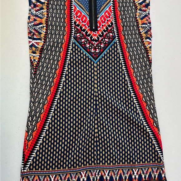 BeBop Red and Blue Geometric Mini Dress - Picture 7 of 14